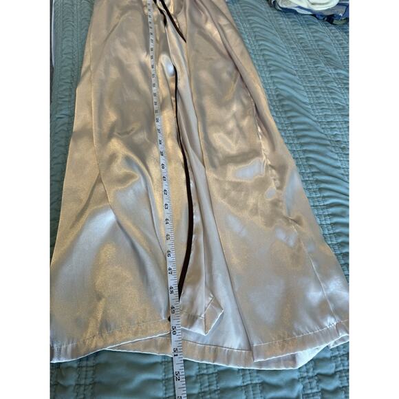 Vintage Sensara Full Length Robe Satin-Feel Small Medium Champagne - Picture 10 of 10